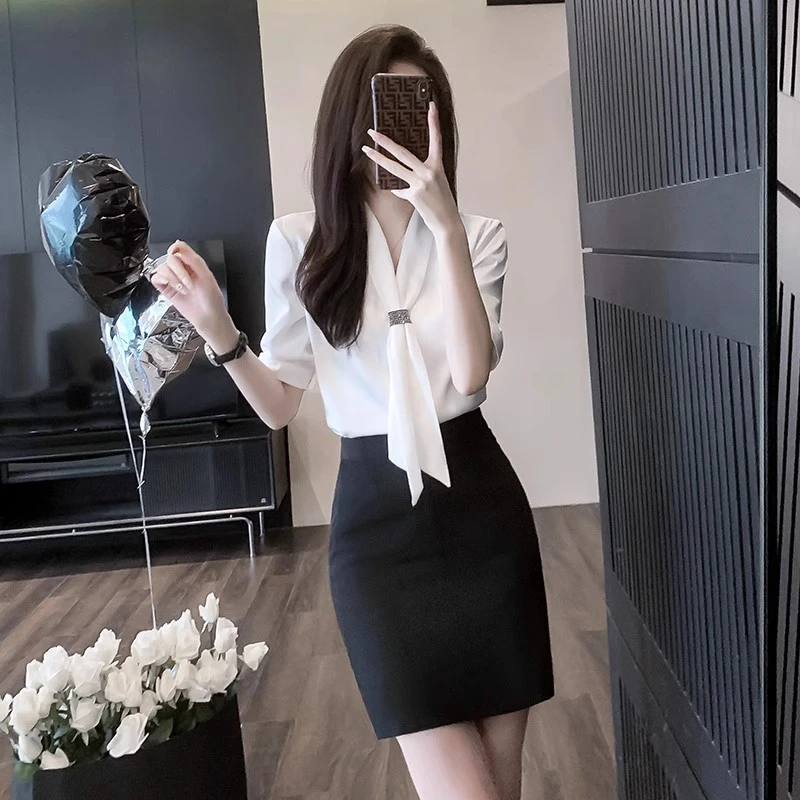 工作服职业气质女装衬衣高端夏季空姐制服前台接待衬衫包裙ol工装