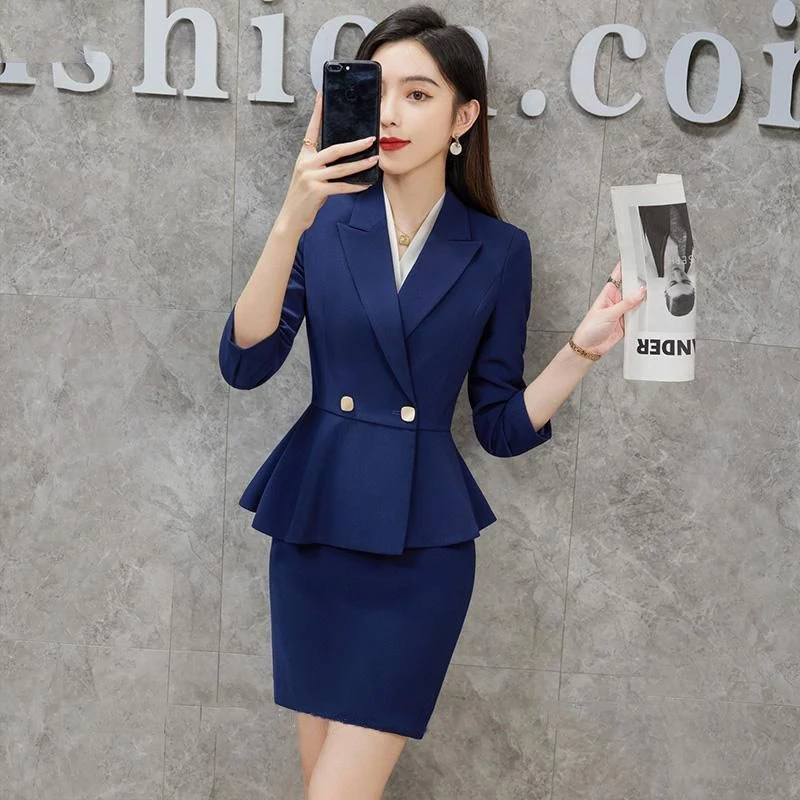 高端西装套装女职业装秋冬面试正装西服外套气质小个子工装工作服