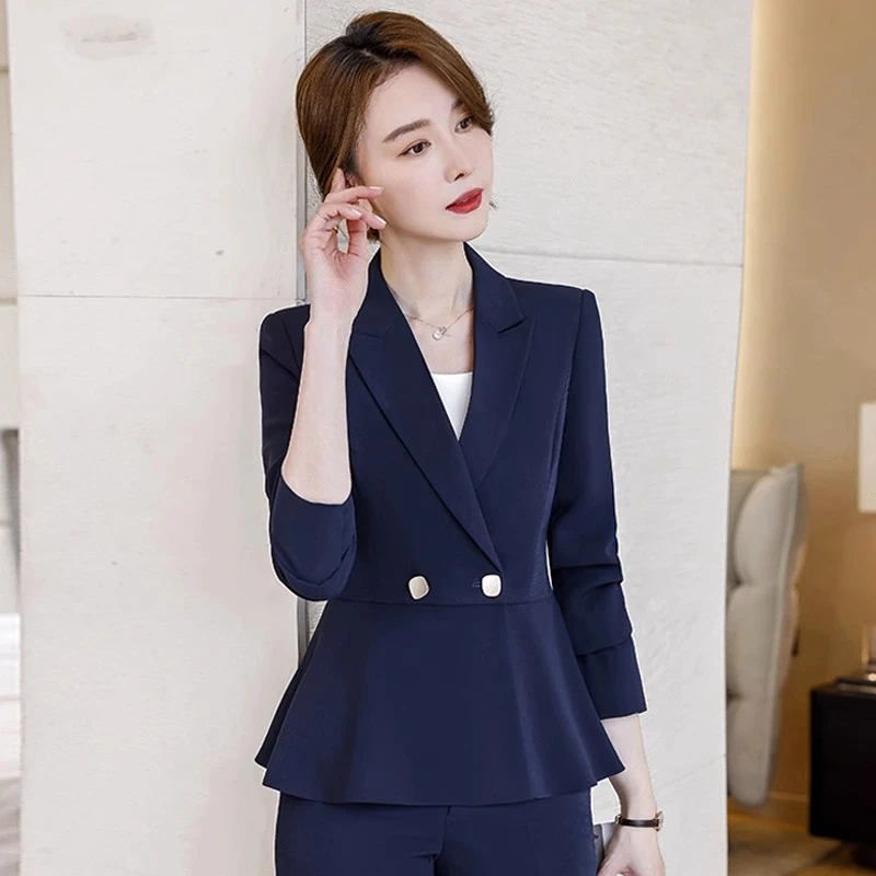 高端秋冬职业西服套装气质时尚韩版女神范面试销售显瘦洋气职业装