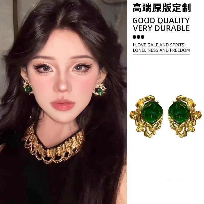 超仙贵气花朵耳环小众复古宫廷风耳钉高级感千金时尚日常百搭耳饰