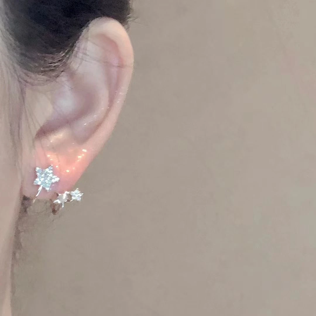 铜合金耳饰 星星耳钉女2023年新款潮小众设计感高级耳饰女耳环