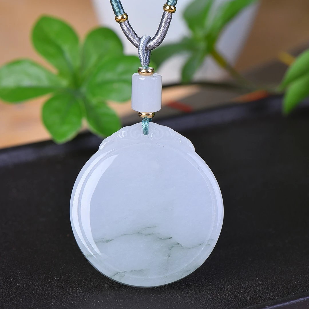 45*48天然正宗天山翠圆无事牌吊坠男女款多样性发一高档春日珠宝