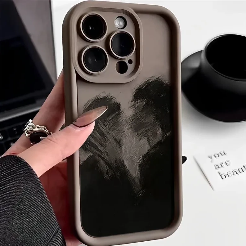 艺术亲吻iPhone14promax苹果15手机壳11全包12卡通13创意XR软壳78