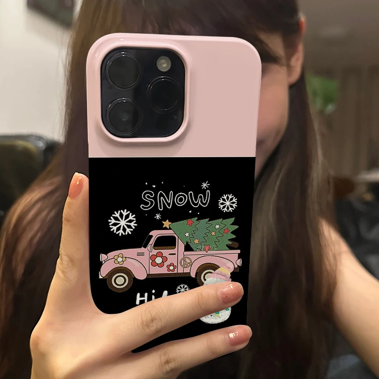 圣诞树搬运车苹果15promax手机壳iPhone14pro菲林12/13硬壳15卡通