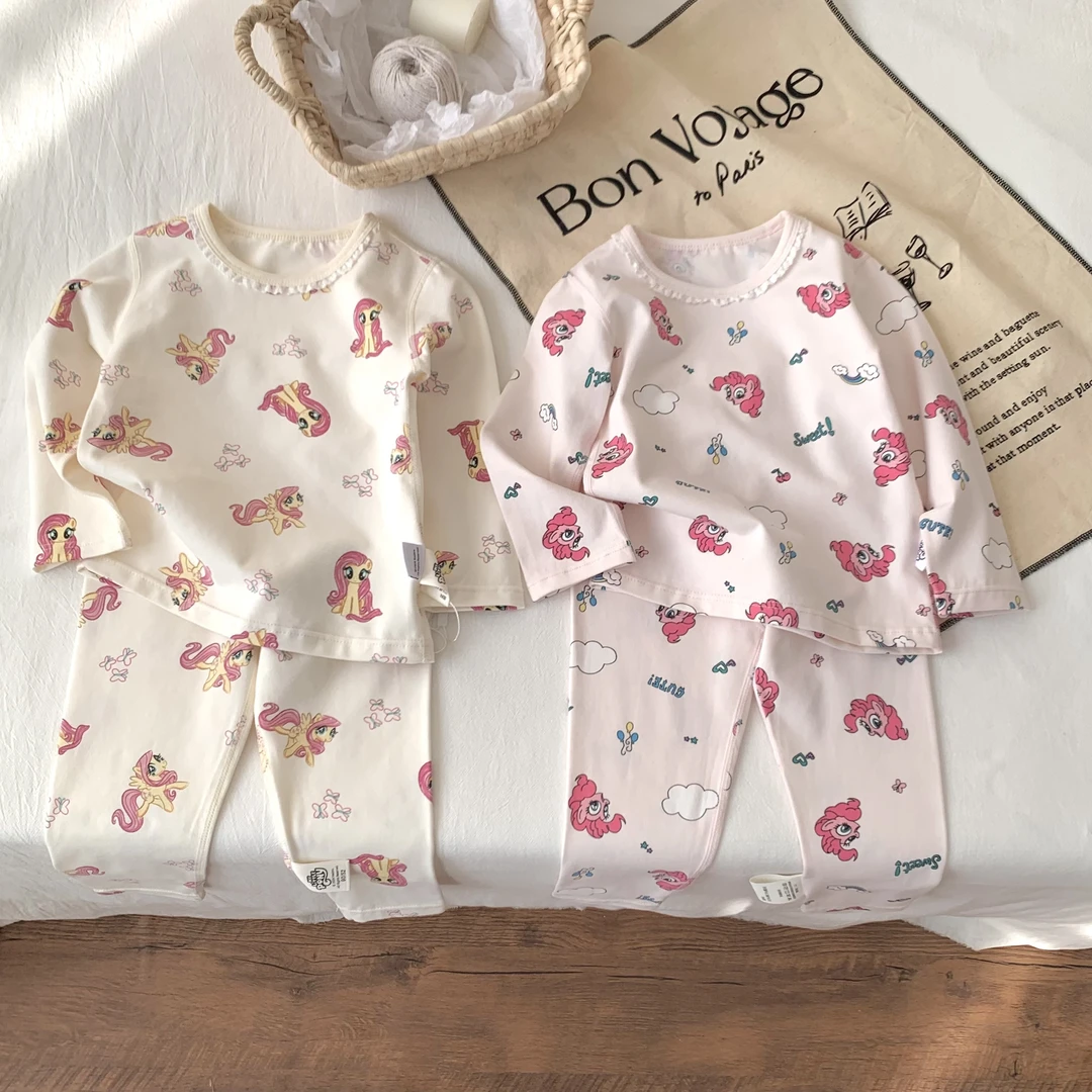 MY LITTLE PONY/小马宝莉儿童秋冬新款莱卡家居服内衣亲子套装A类