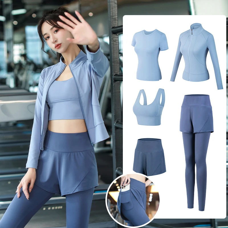 瑜伽套装女运动健身服秋冬季晨跑长袖户外跑步显瘦时尚瑜伽服网红