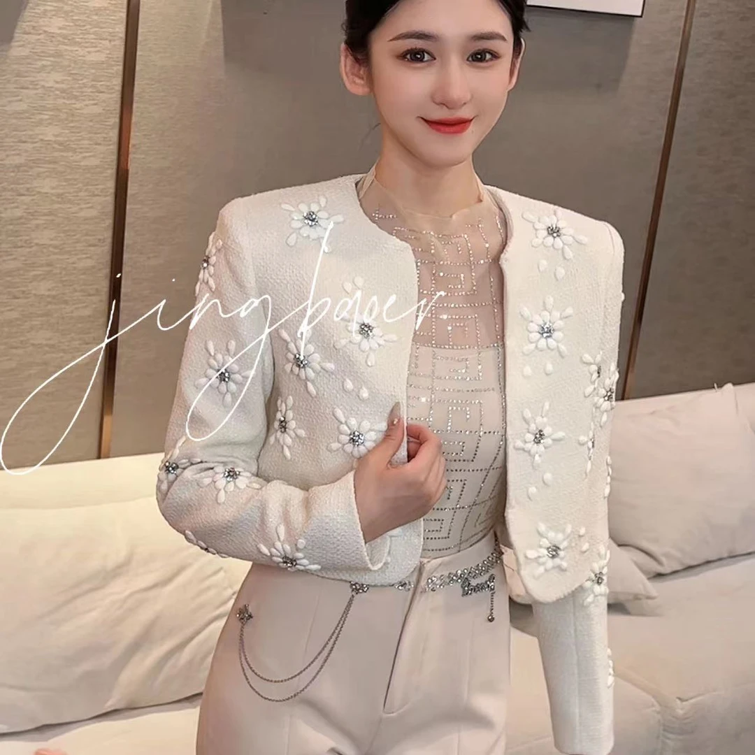 静宝儿【纯净】气质修身重工时尚轻奢短外套