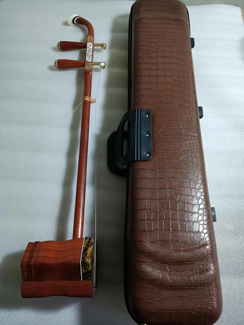 进口老料红木二胡，骨雕铜轴二胡。全套豪华配件《粉丝福利》