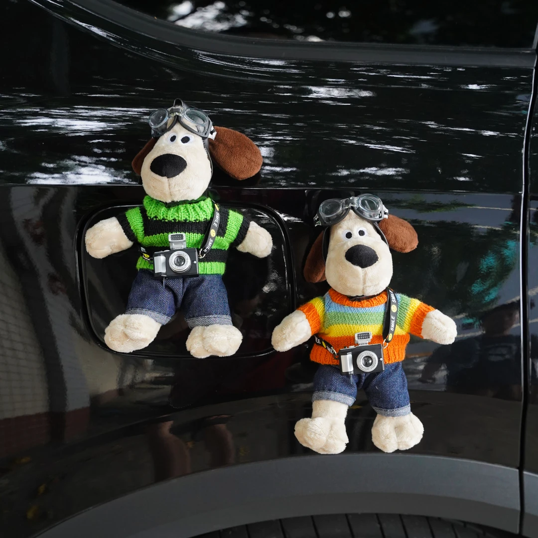 可爱狗狗汽车摆件车载后备箱中控台车内装饰品可爱公仔车外挂公仔