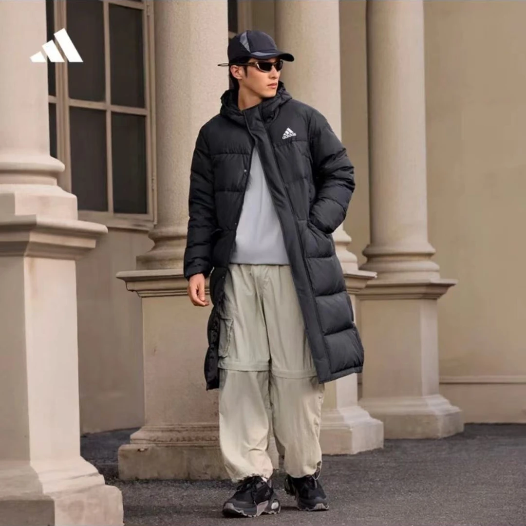 Adidas阿迪达斯男装户外运动保暖防风夹克外套连帽羽绒服潮GK0664