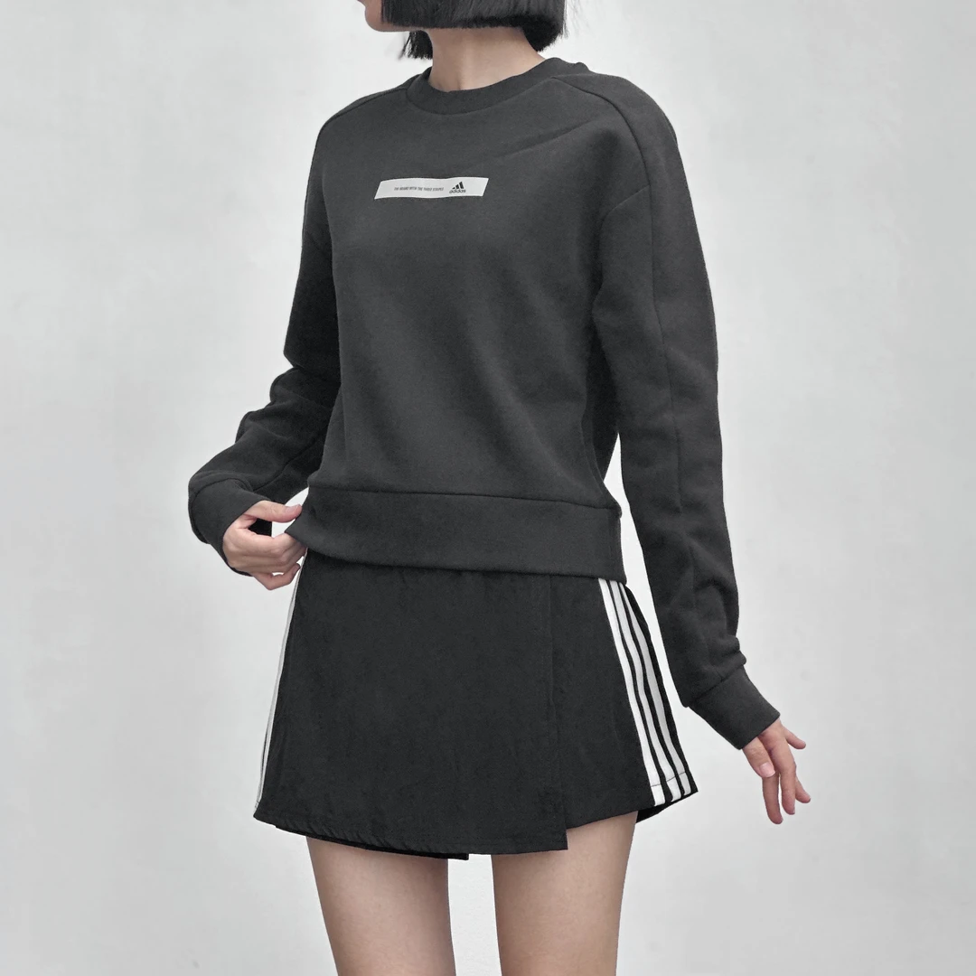 Adidas/阿迪达斯|卫衣女2024春秋宽松休闲圆领运动套头衫 HM7091