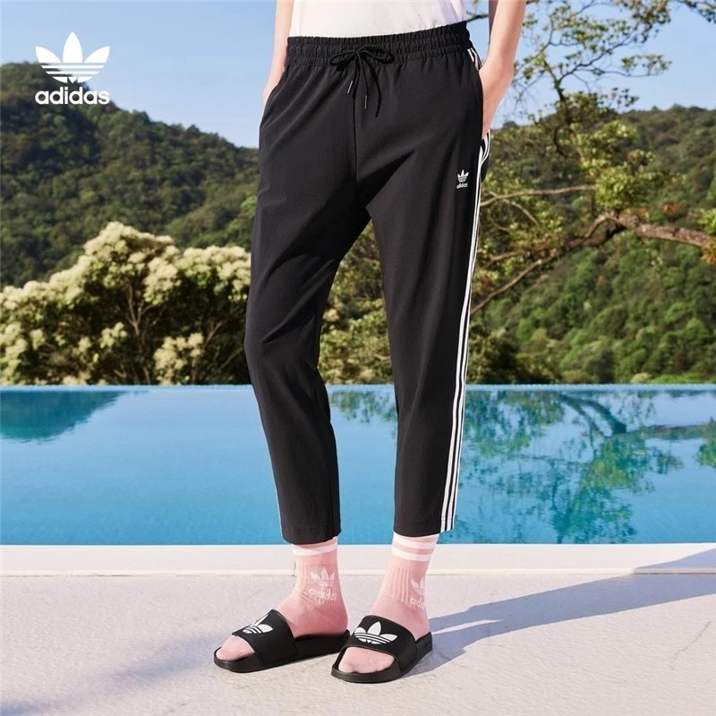 adidas阿迪达斯~~三叶草运动女跑步训练卫裤休闲透气九分裤GK6169