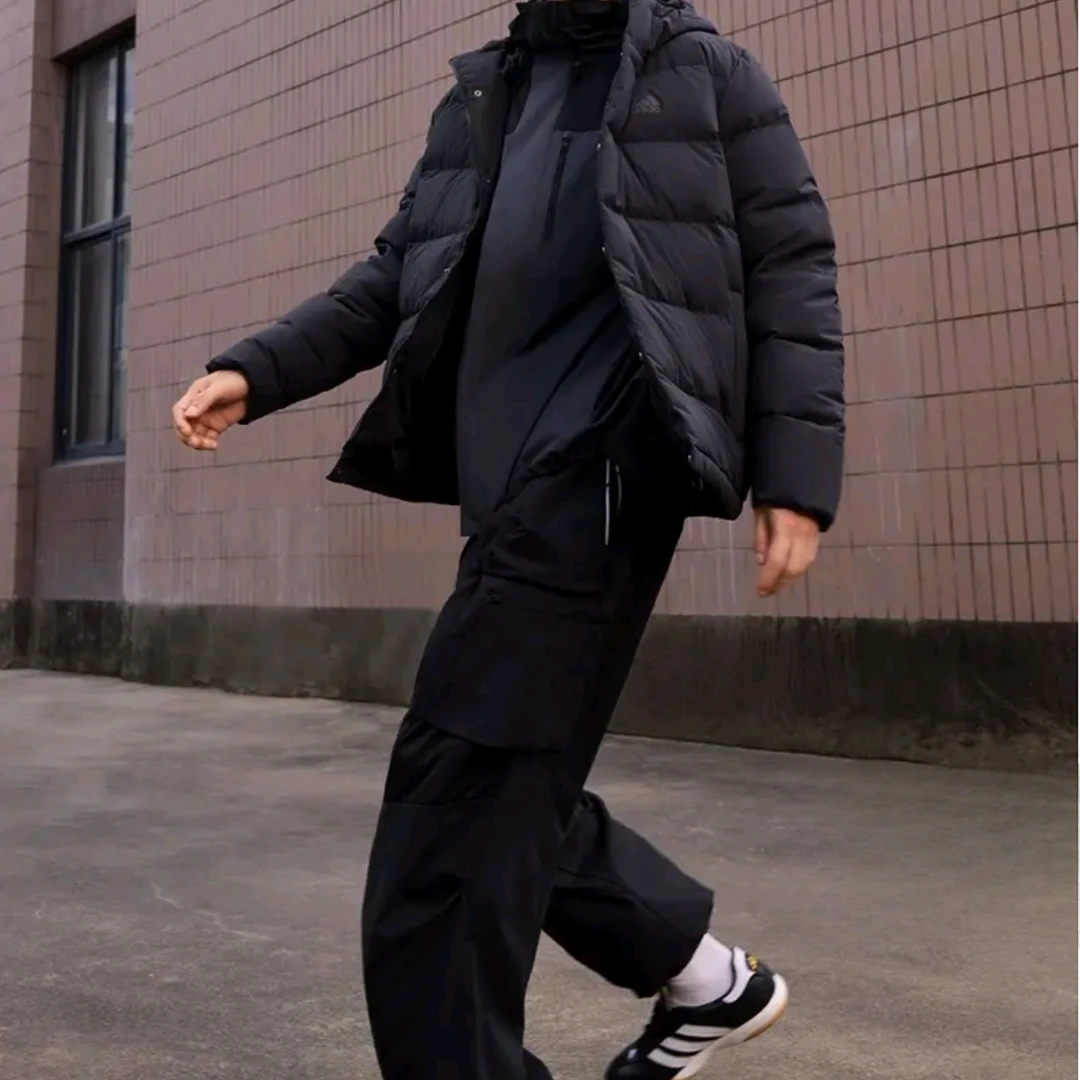 Adidas/阿迪达斯|正品男子款黑色冬季连帽保暖羽绒服外套 HN5640