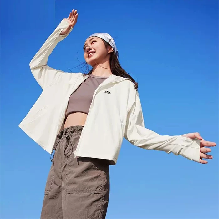 Adidas阿迪达斯~~夏女装上衣防紫外线防晒衣凉感运动夹克JJ1336