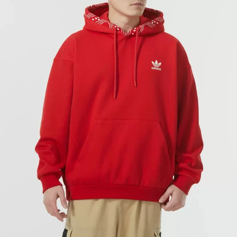 Adidas阿迪达斯正品三叶草男女卫衣运动时尚百搭连帽套头衫IX4217