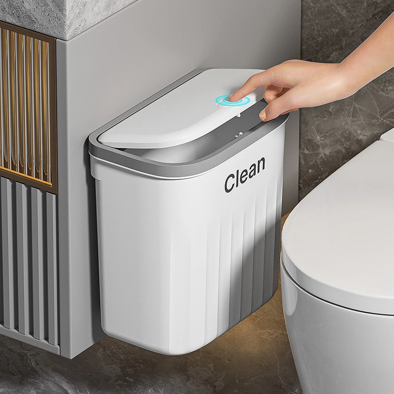 厨房垃圾桶家用壁挂式带盖厕所卫生间客厅纸篓厨余专用挂式收纳桶