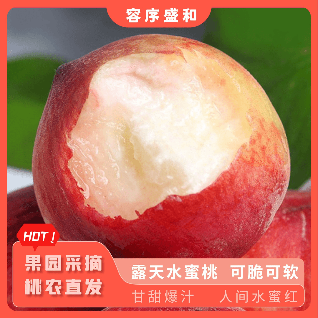 陕西水蜜桃带箱5斤装12-16颗升级款 新鲜采摘坏果包赔应季