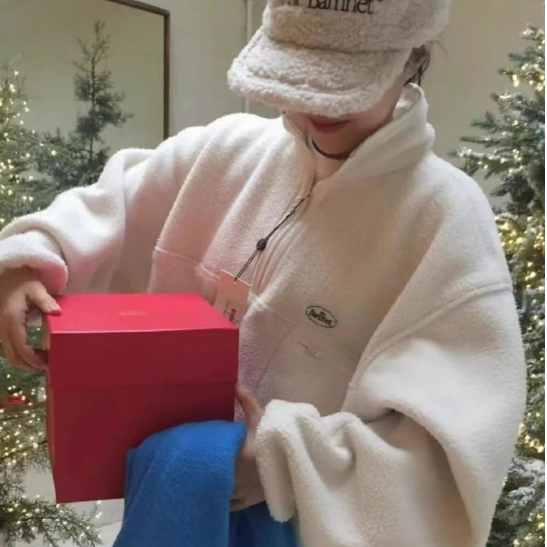 發發 2024秋冬新款八nai经典立领半拉链摇粒绒宽松卫衣