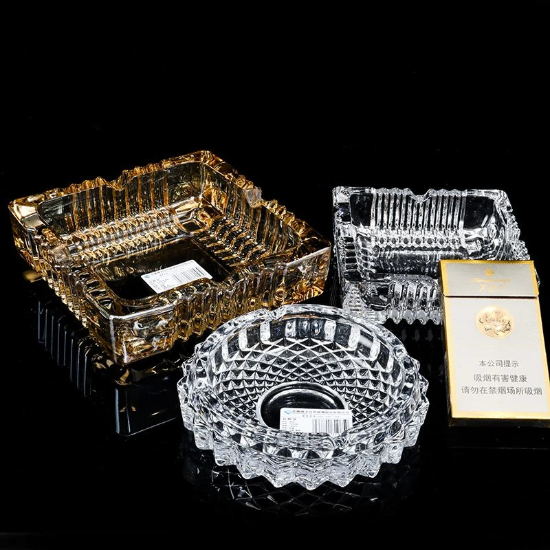 香槟金烟灰缸创意个性大号小号玻璃网吧客厅家用卧室酒店KTV烟缸