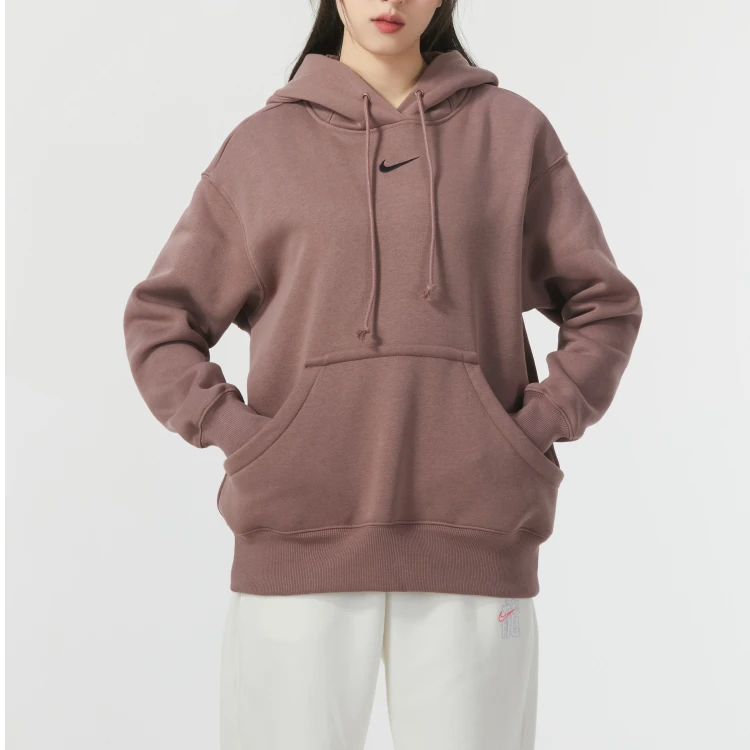 NIKE耐克正品卫衣女2024新款宽松加绒套头衫健身训练运动服DQ5861