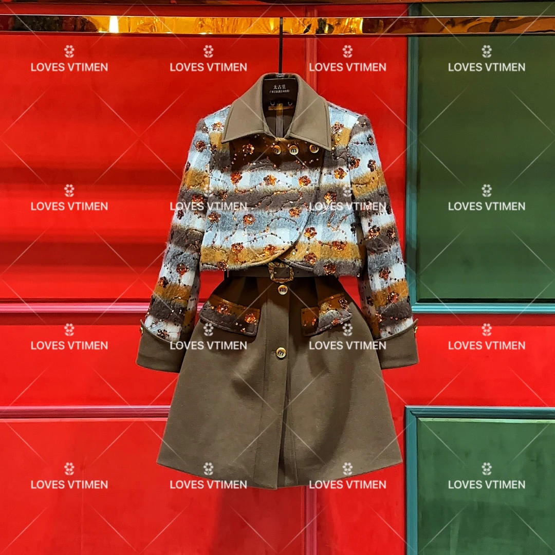 冬季限定丨白鸭绒 设计师款高定百搭拼接真两件套外套LOVES-A433