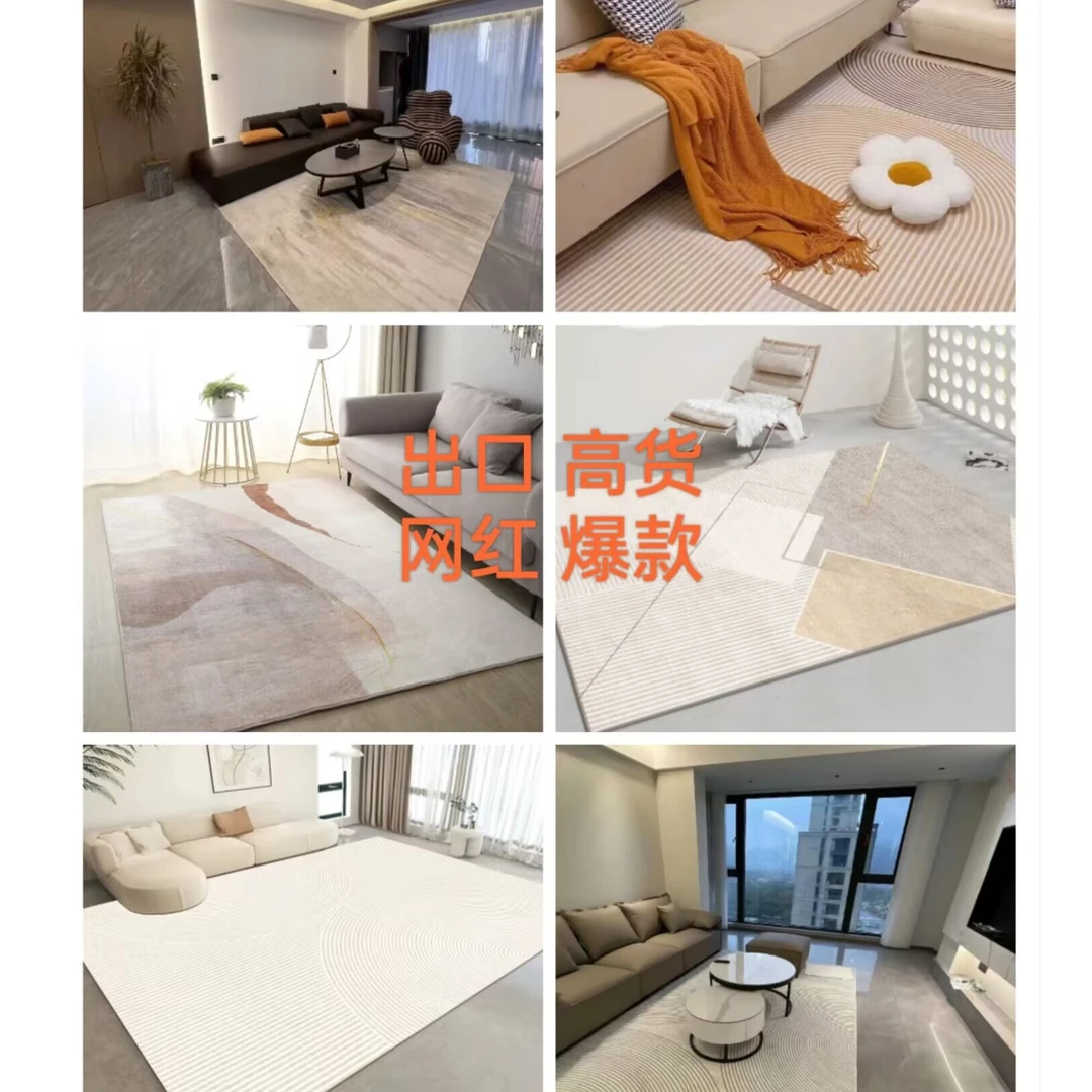 网红爆款轻奢简约百搭家用客厅卧室出口加厚超密仿羊绒防滑地毯