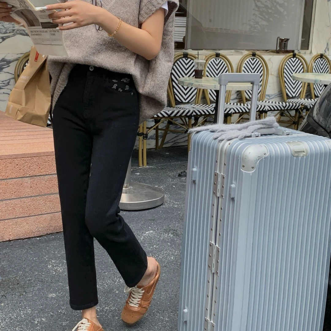 云朵刺绣设计，万向弹烟管裤，超值！