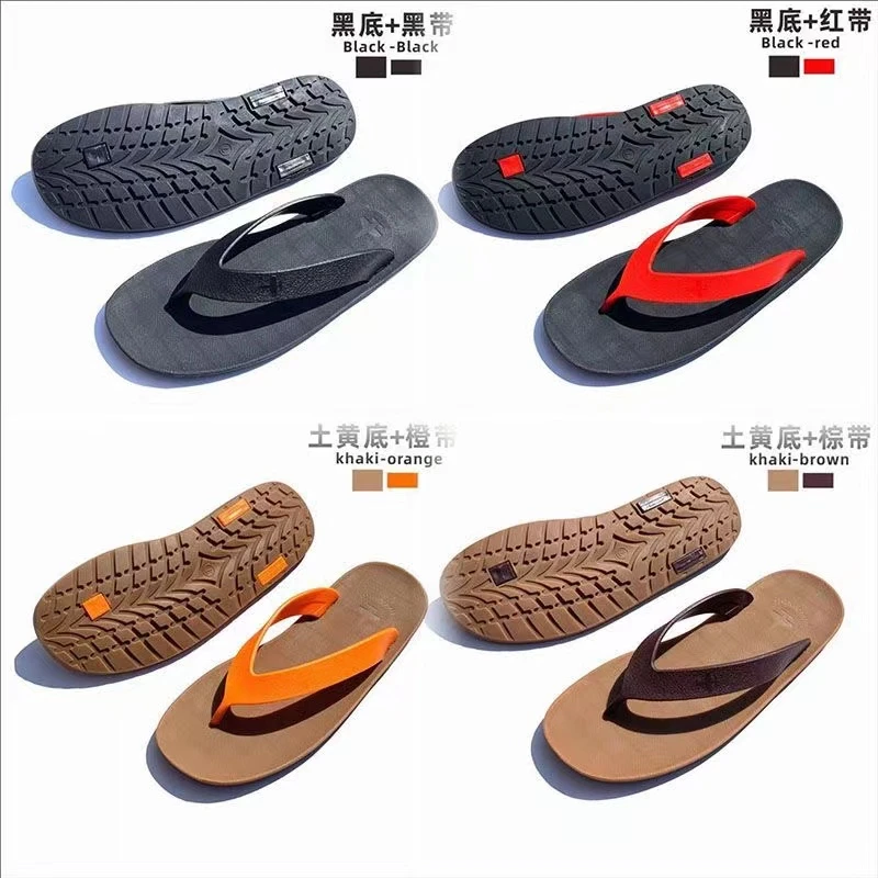 越南新品男士人字拖鞋潮流简约时尚防臭轮胎胶底耐磨人字拖