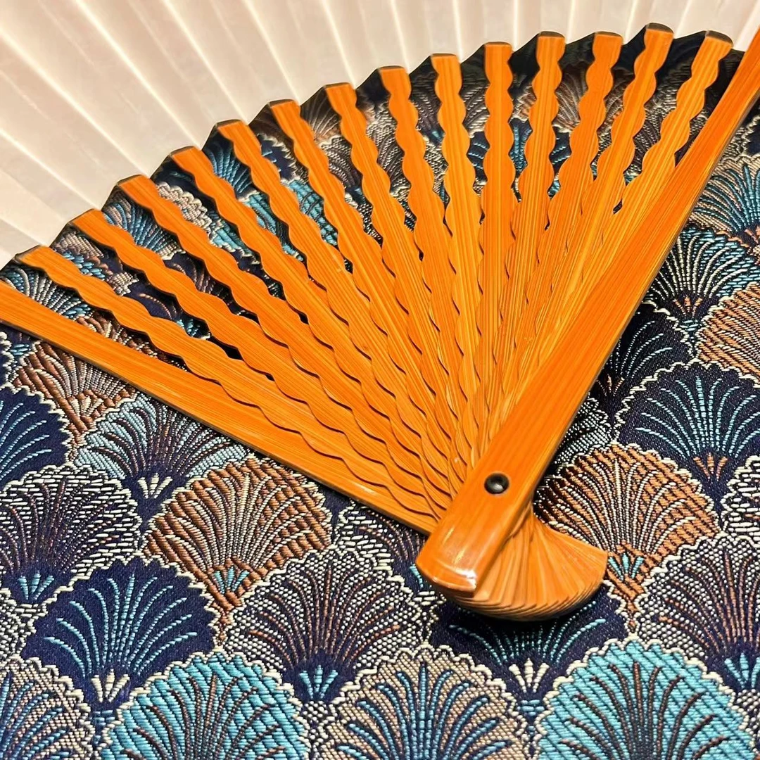 冯顺手制老玉竹三合青龙鳞翻棱文玩折扇扇子（默认粘扇面，调机械）