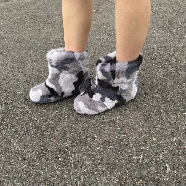 2014新款迷彩靴子水貂毛