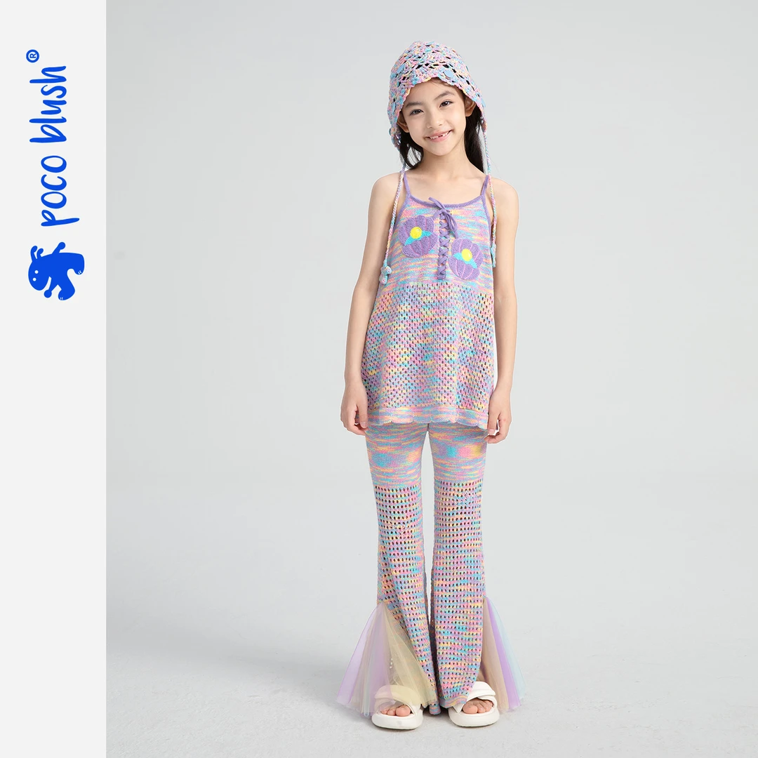 poco blush原创设计人鱼贝壳·凉感针织套装女童夏季裤超仙公主裙