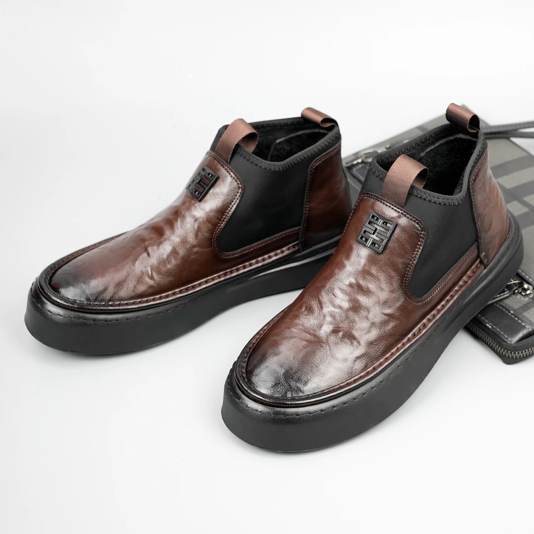 2023冬季男士切尔西靴马丁靴英伦潮流软皮高帮皮鞋休闲皮靴23819