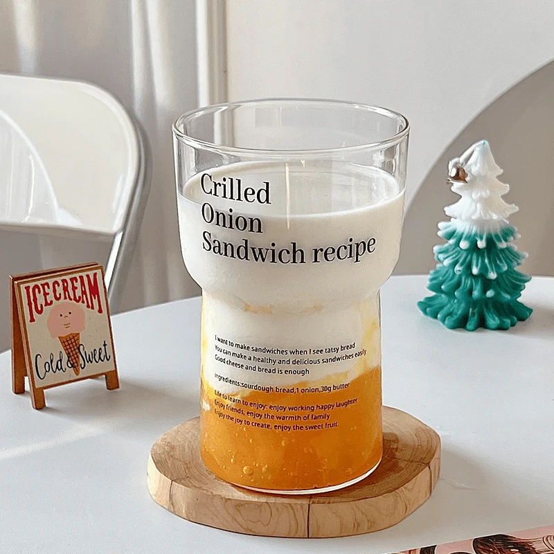 ins简约玻璃水杯高硼硅耐高温咖啡杯家用网红杯子果汁杯