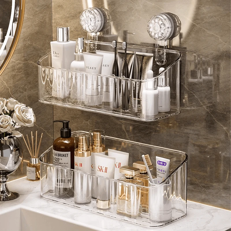 吸盘置物架厕所卫生间洗手洗漱台浴室沐浴露免打孔梳子壁挂收纳盒