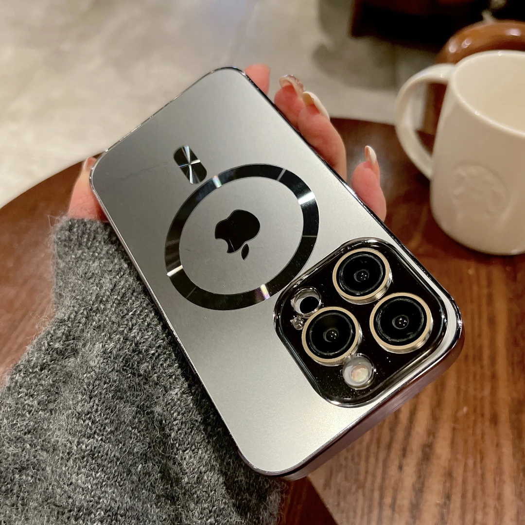 适用苹果16/15/13全包镜头膜iphone14promax磁吸电镀AG防摔手机壳