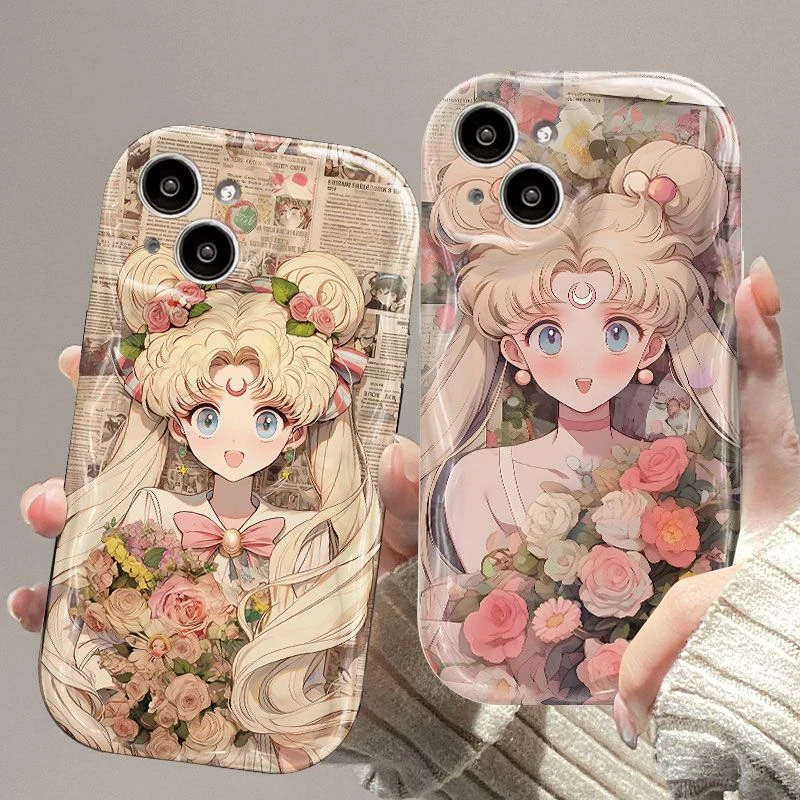水冰月捧花适用iphone15/13苹果14手机壳华为vivo小米oppo防摔套