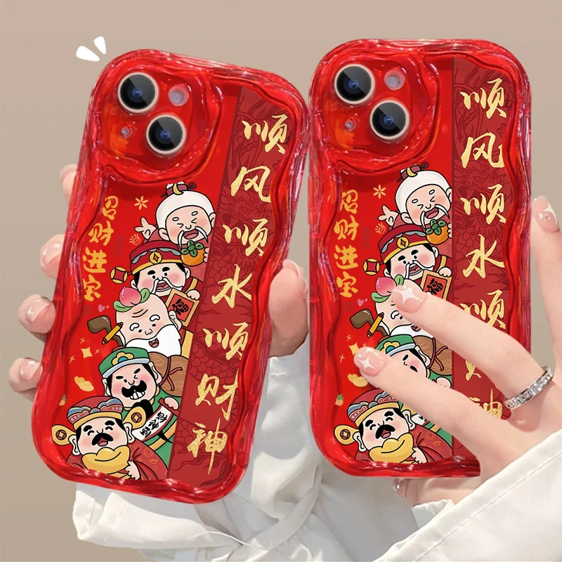 顺风顺水顺财神适用iphone15/13苹果14pro手机壳华为vivo小米oppo