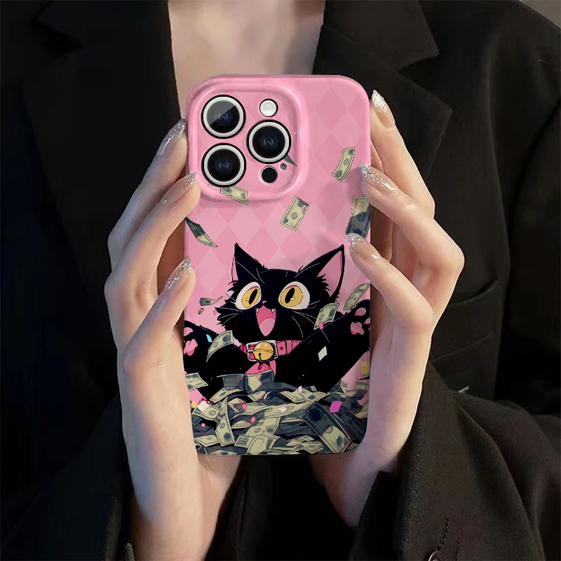 发财猫猫菲林壳苹果15华为/vivo/oppo/小米/iphone14promax手机壳