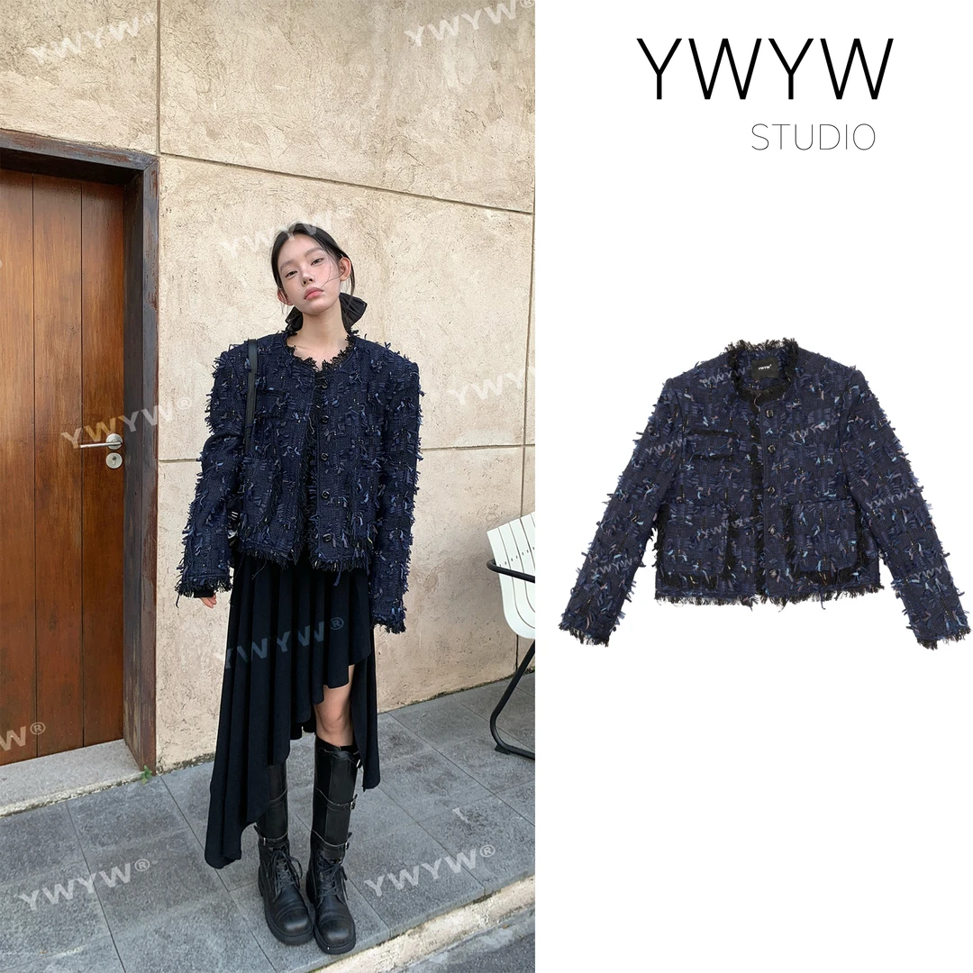 【YWYW25S/S】设计师款 原创小香风气质毛须粗花呢短外套 3318