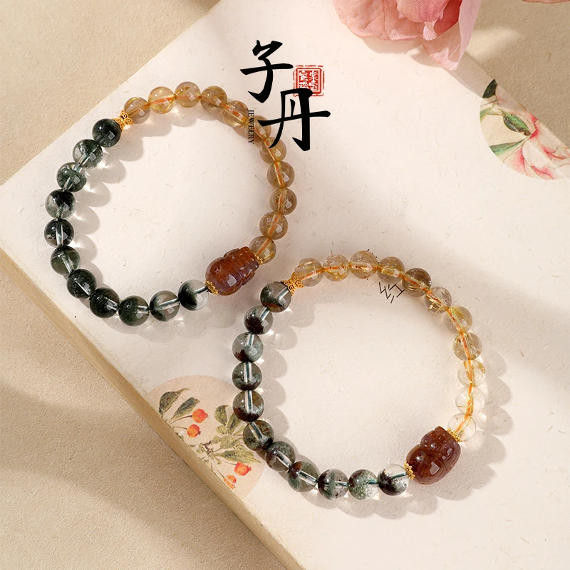 【雯雯】引C入库 绿幽灵发晶DIY手串 紫钛貔貅 W3-078 C3-154