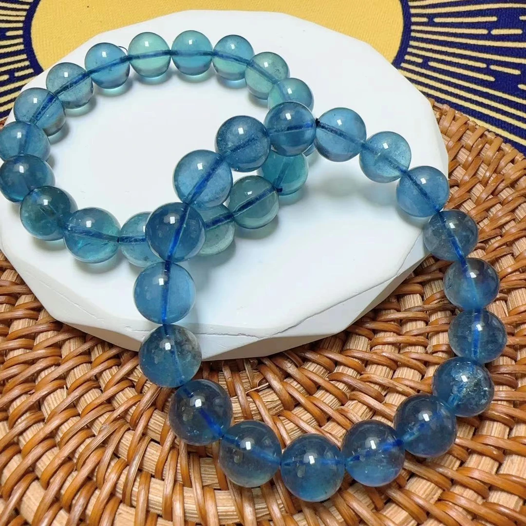 【诗语】魔鬼蓝天然海蓝宝手串12mm高级感显白冰透百搭男女款T3-043