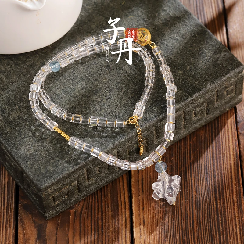 【诗语】白水晶梅尔卡巴项链 T3-133 F2-169