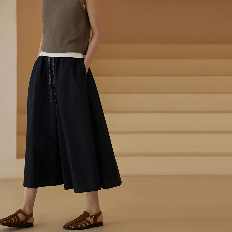 【女装优选QC】哈齿小姐显瘦宽松遮肉织带抽绳阔腿裤女20ZZ2402032K