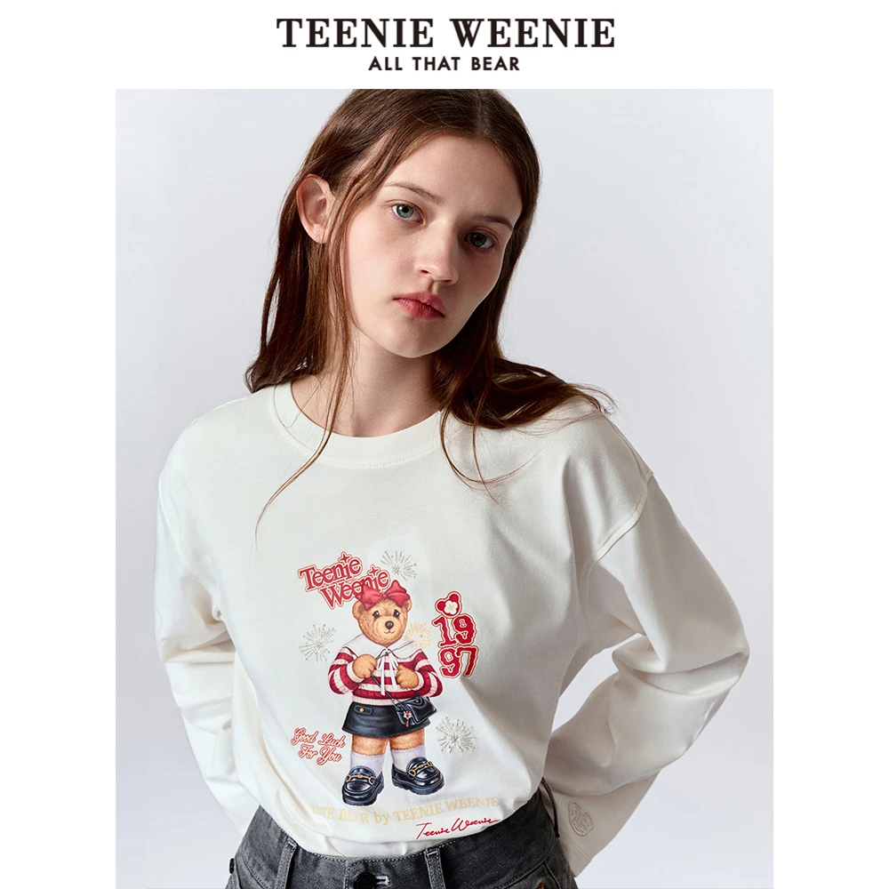 【女装优选WL】TeenieWeenie小熊女装2024新款春长袖T恤TTLA241101P