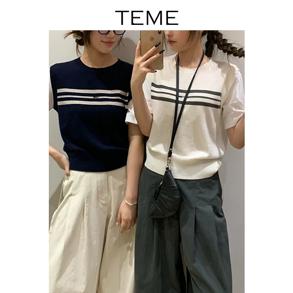【女装优选WL】TEME早秋学院风假两件针织衫2E308A0044