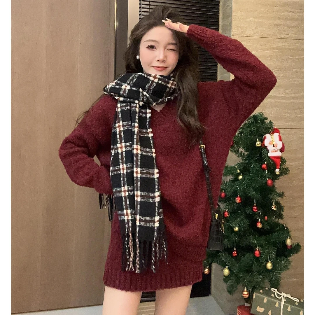 【芝士cheese】红酒庄园 韩系慵懒气质百搭毛衣套装