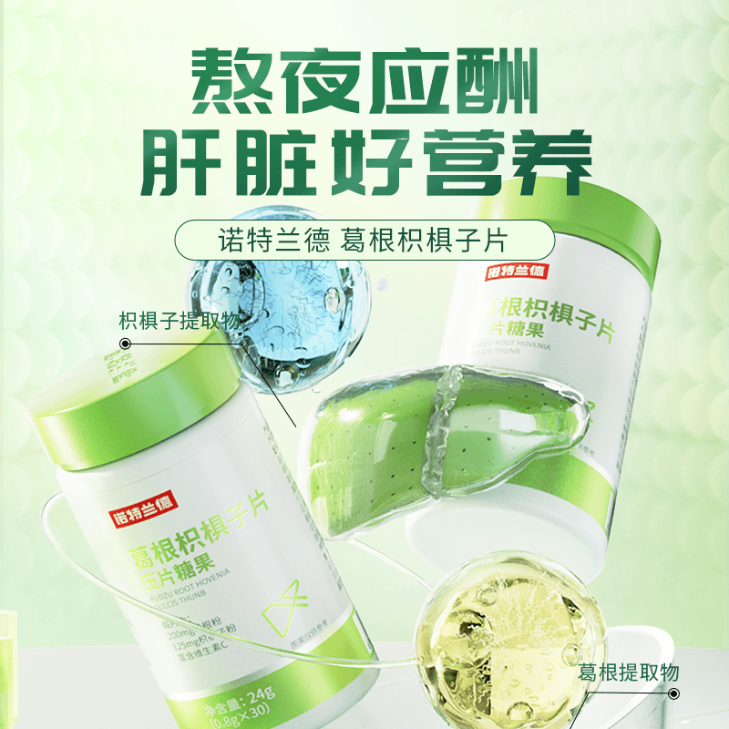 诺特兰德葛根枳椇子片熬夜应酬加班营养 30片BJ