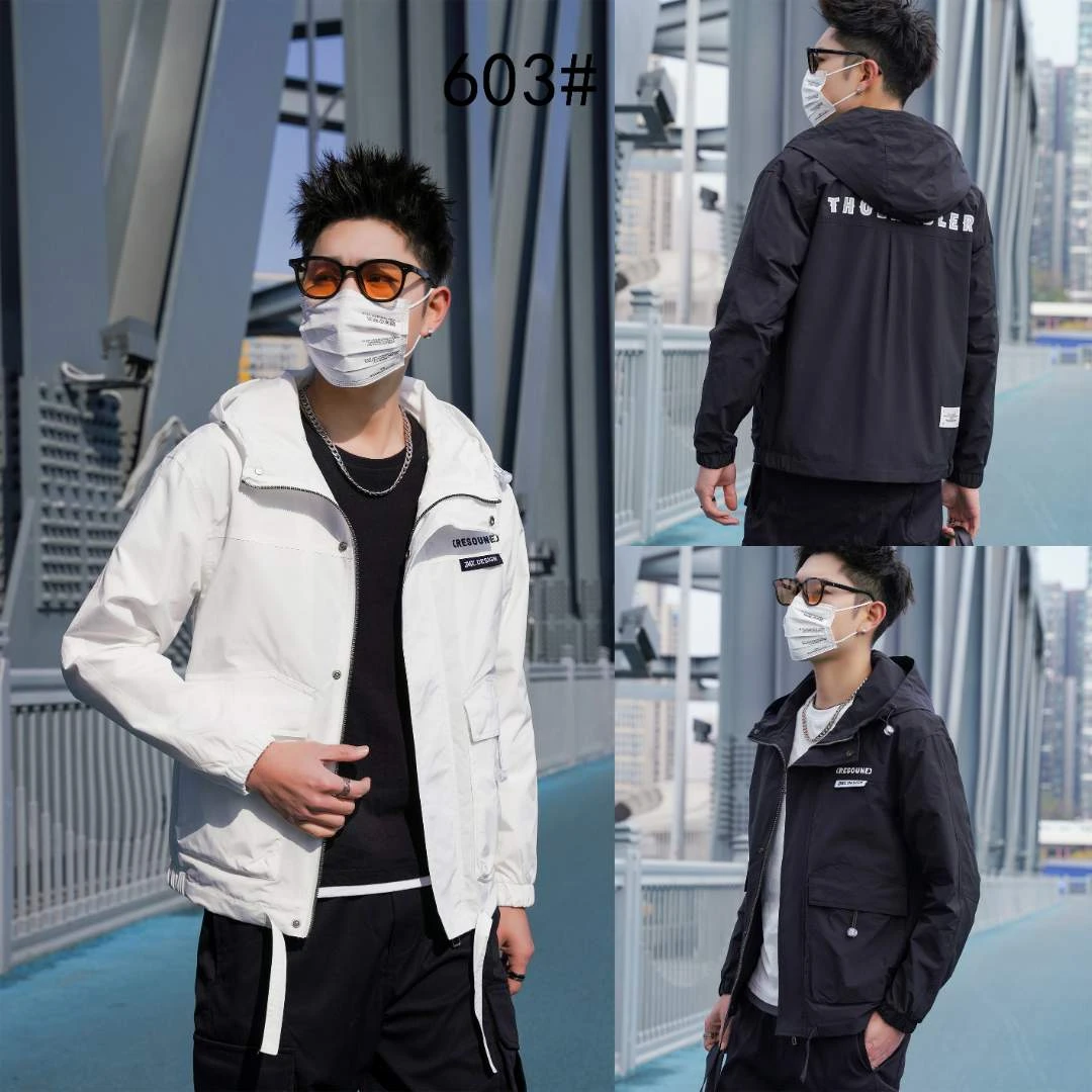 春季新款休闲运动潮流连帽夹克外套-603