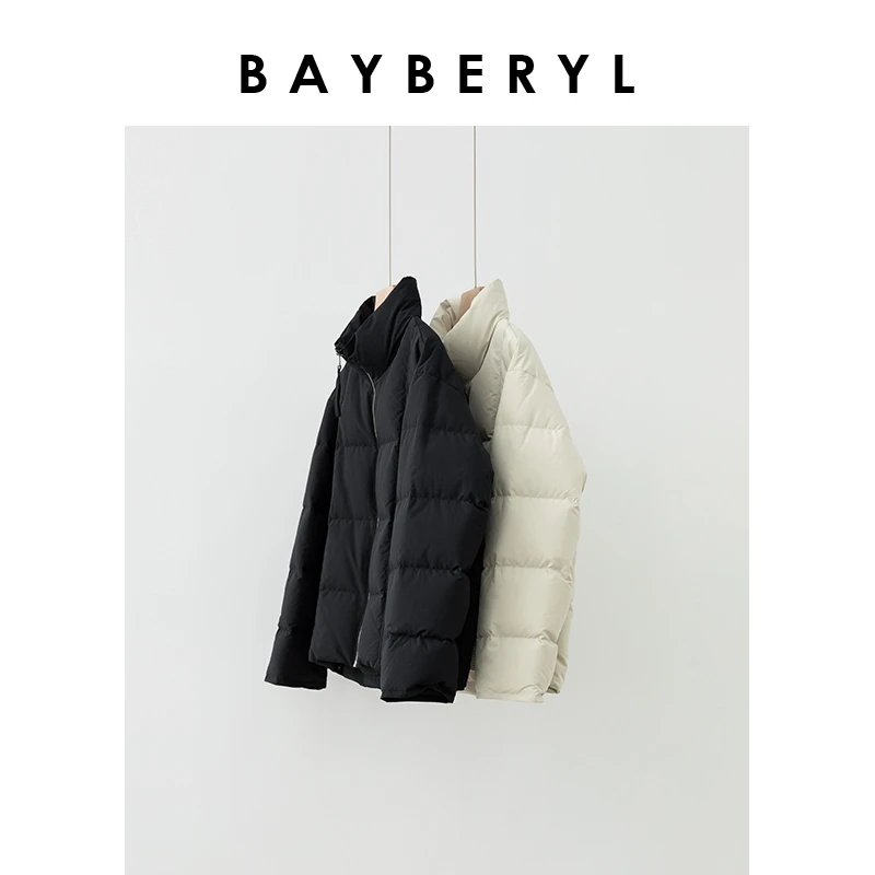 BAYBERY老贝龟背*霍尔多方格立领百搭厚冬羽绒服YRF4I2928-10/17