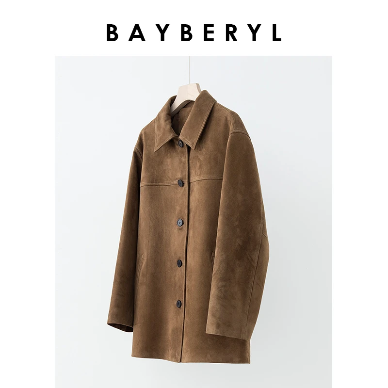BAYBERYL老贝反皮复古美拉德翻领单排扣冬皮衣外套PY4A0806-2/20